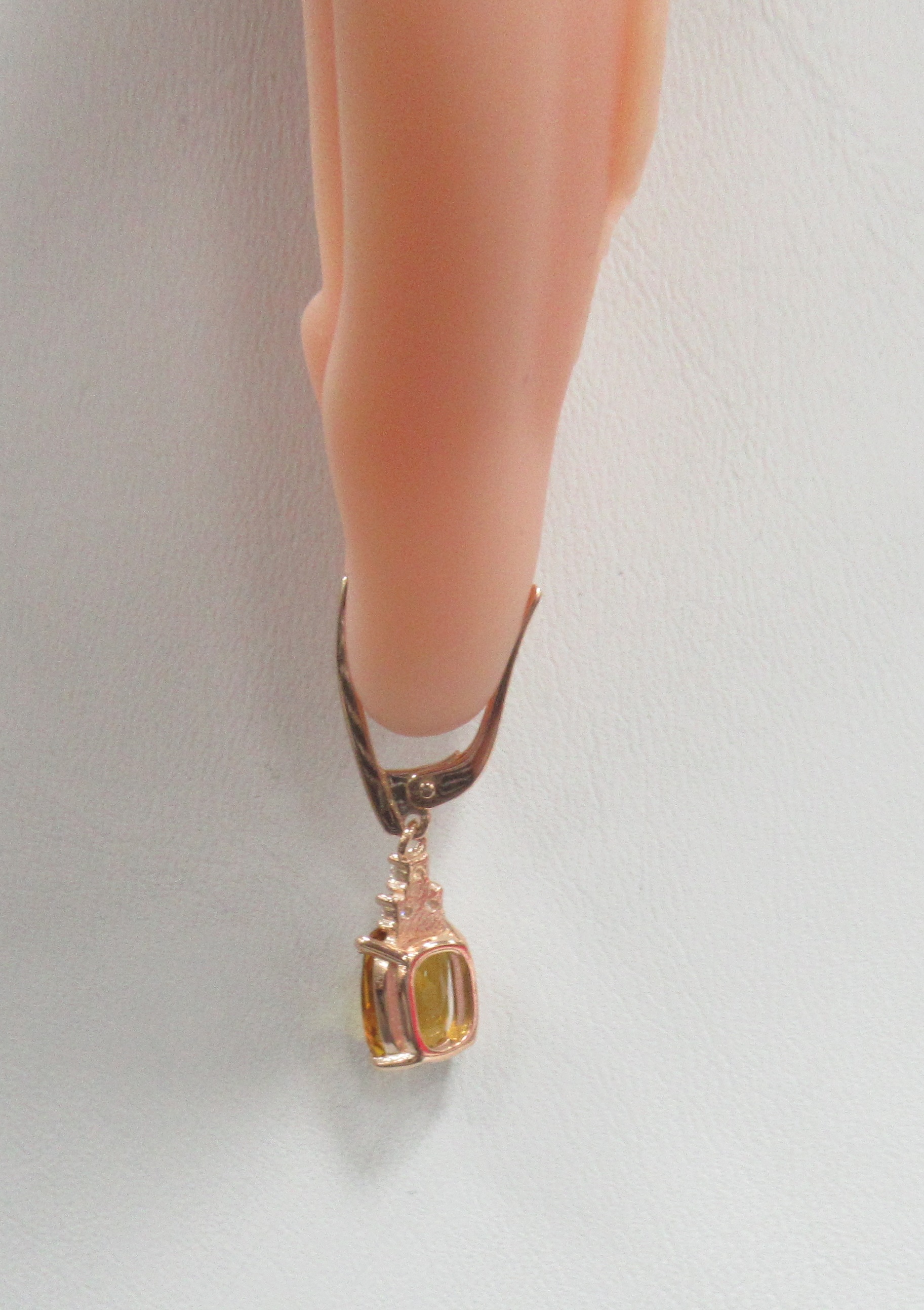 Серебряные серьги с цитринами